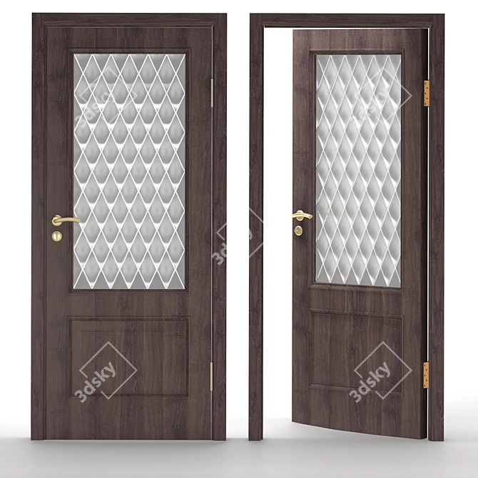 Title: Sherman Anthracite Glazed Interior Door 3D model image 1