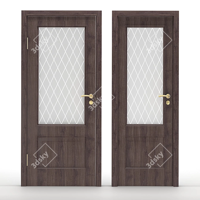 Title: Sherman Anthracite Glazed Interior Door 3D model image 3