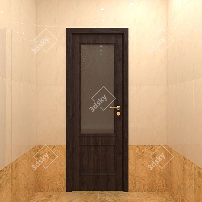 Title: Sherman Anthracite Glazed Interior Door 3D model image 7