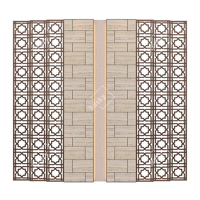 Elegant Dividing Screen 3D model image 1