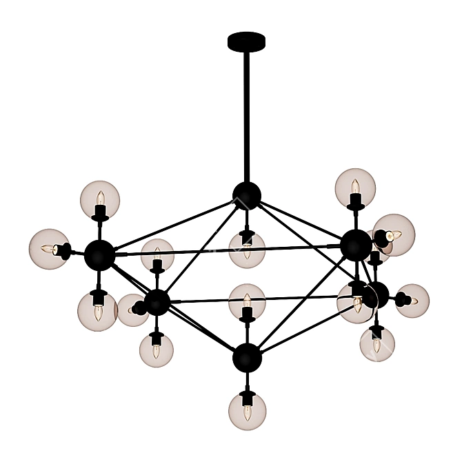 Sleek Logan 15-Light Sputnik Chandelier 3D model image 1