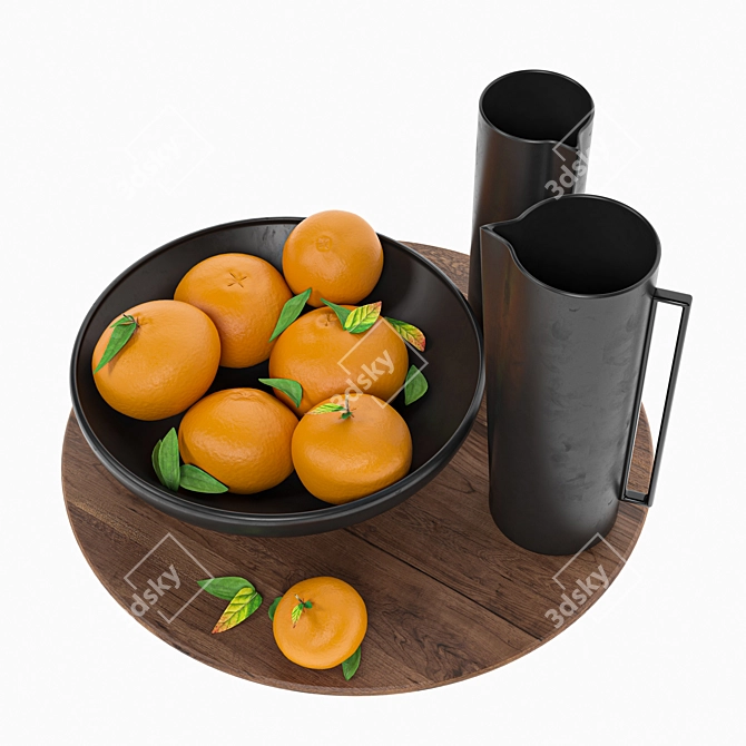 Delightful Orange Decor Set 3D model image 1