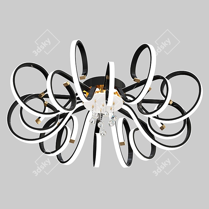 Elegant Chrome Tree Chandelier 3D model image 1