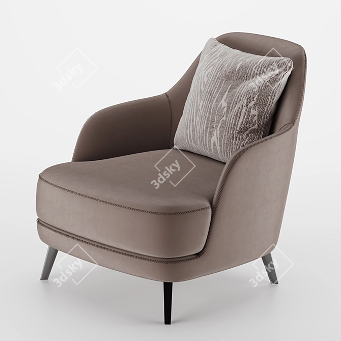 Sleek and Stylish Armchair 3D model image 1