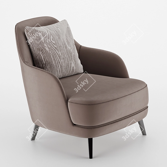 Sleek and Stylish Armchair 3D model image 2