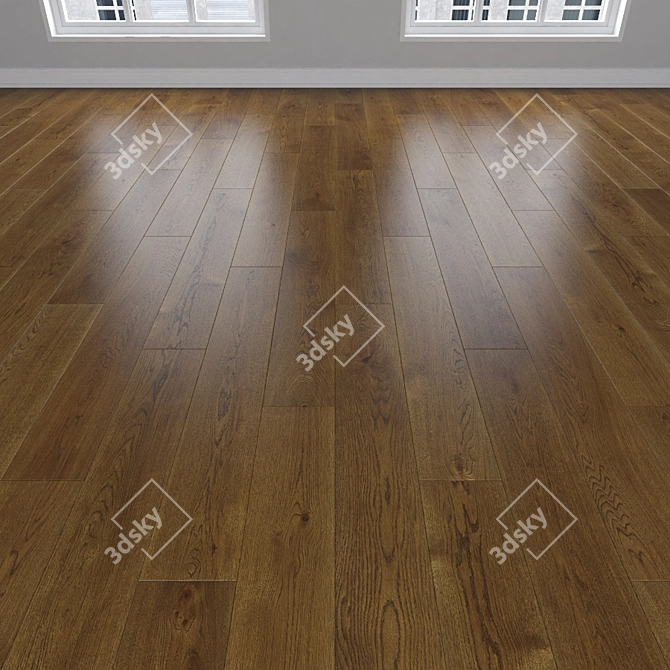 Oak Parquet: Herringbone, Linear & Chevron 3D model image 2