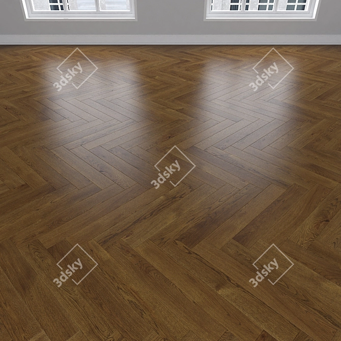 Oak Parquet: Herringbone, Linear & Chevron 3D model image 3