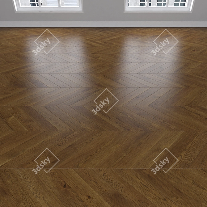 Oak Parquet: Herringbone, Linear & Chevron 3D model image 4