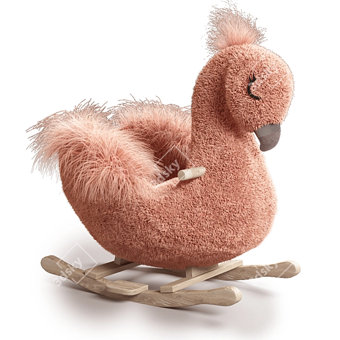 Elegant Flamingo Rocker 3D model image 1