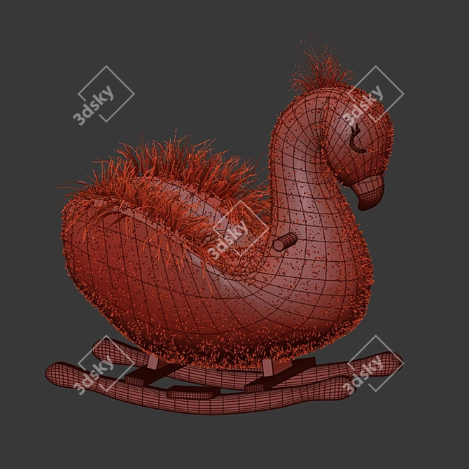 Elegant Flamingo Rocker 3D model image 3