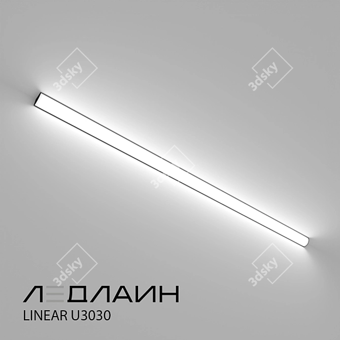 Title: Sleek Linear U3030 Pendant Light 3D model image 1