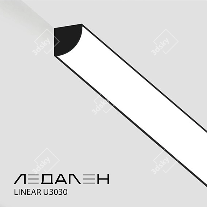 Title: Sleek Linear U3030 Pendant Light 3D model image 3