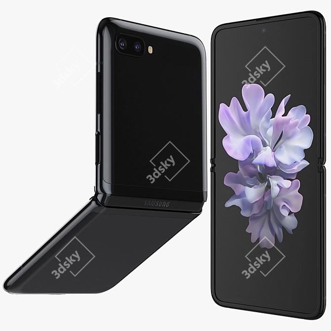 Sleek Samsung Galaxy Z Flip Black 3D model image 1