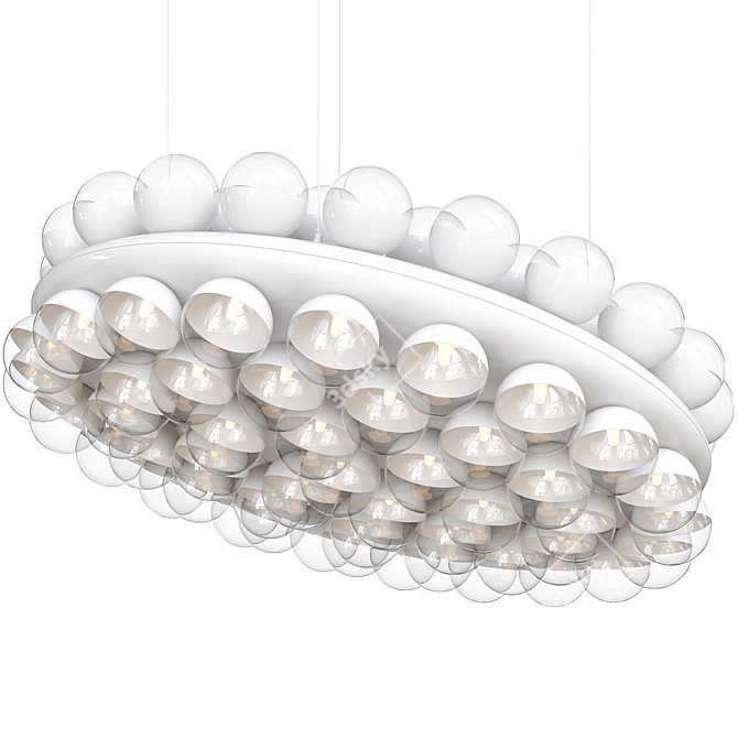 Modern Prop Light Round Double: Sleek and Stylish Illumination 3D model image 2