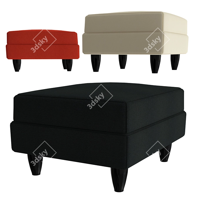 Stylish Grey Footstool for Ultimate Comfort 3D model image 1