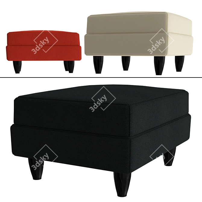 Stylish Grey Footstool for Ultimate Comfort 3D model image 2