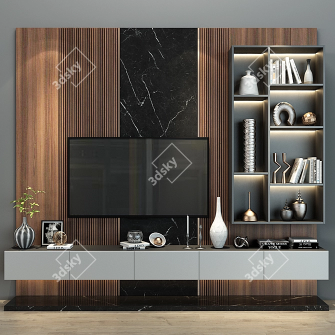 Contemporary TV Shelf 0211 3D model image 1