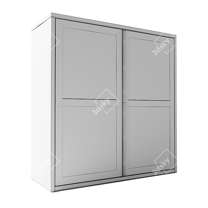 Gray Mesh Door Cabinet, 80x83 cm 3D model image 4