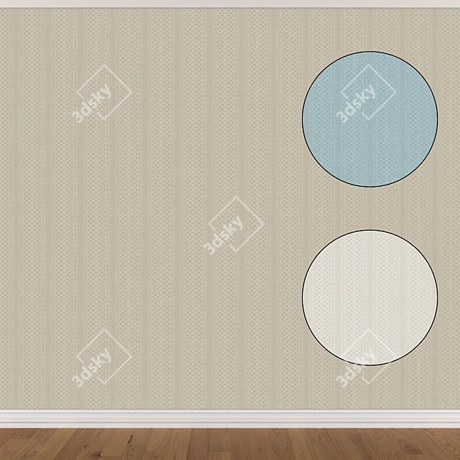 Seamless Wallpaper Set in 3 Colors 3D model image 1