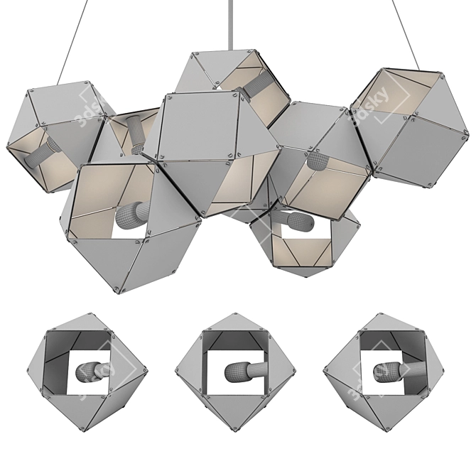 Elegant Metal Pendant Lamp 3D model image 3