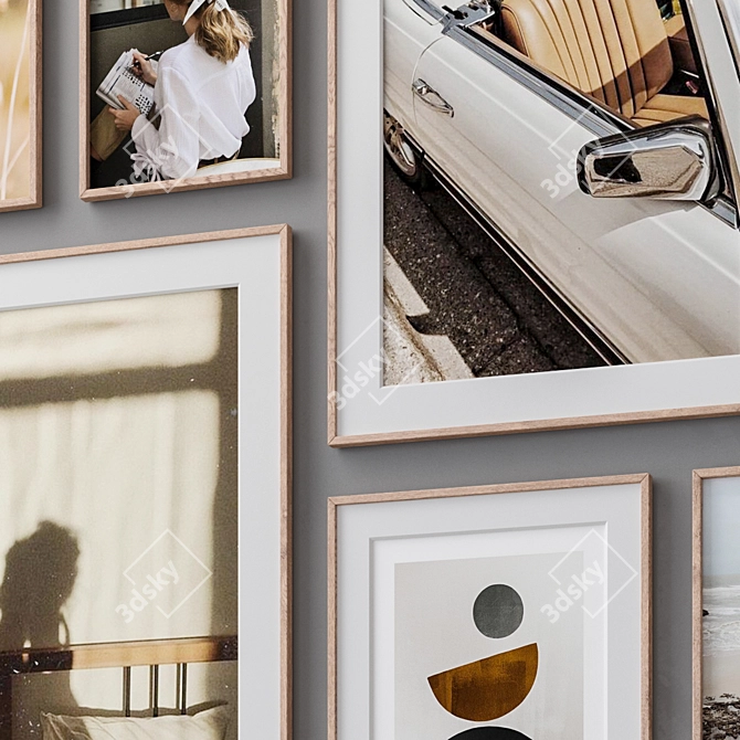 Elegant Wall Frame Set - 15 Frames, 4 Colors 3D model image 2