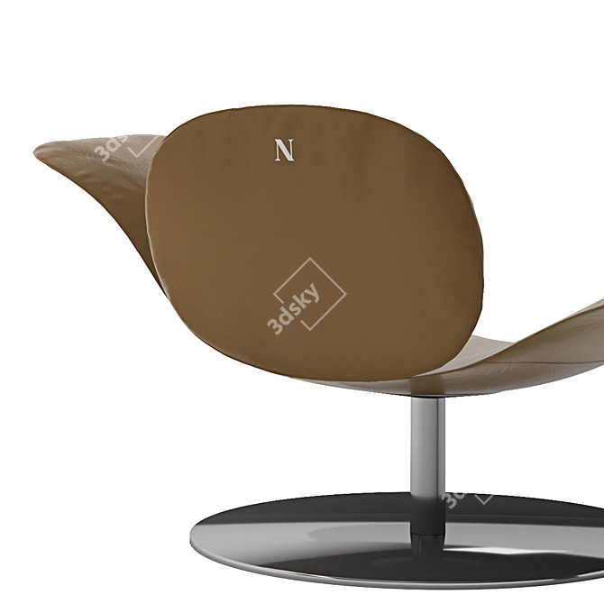 Modern Asymmetric Dove Chaise 3D model image 3