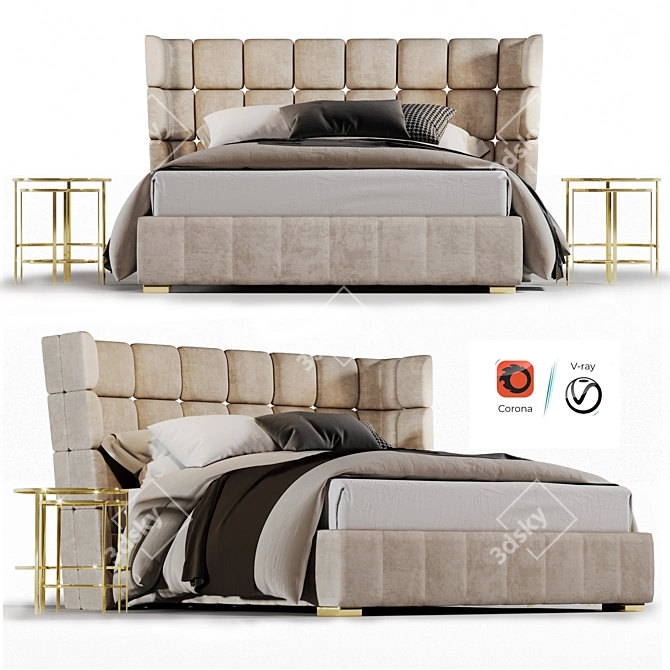 Cozy Comfort: B&B Italia Husk Bed 3D model image 3
