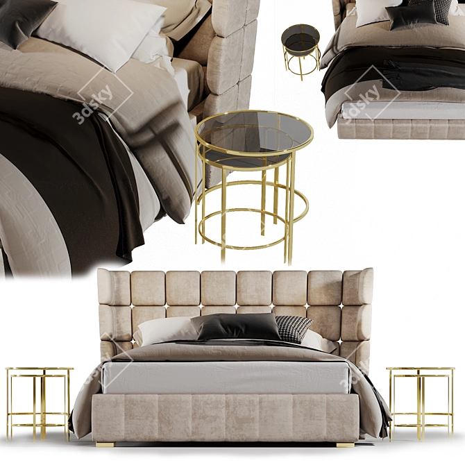 Cozy Comfort: B&B Italia Husk Bed 3D model image 1