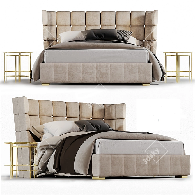 Cozy Comfort: B&B Italia Husk Bed 3D model image 2