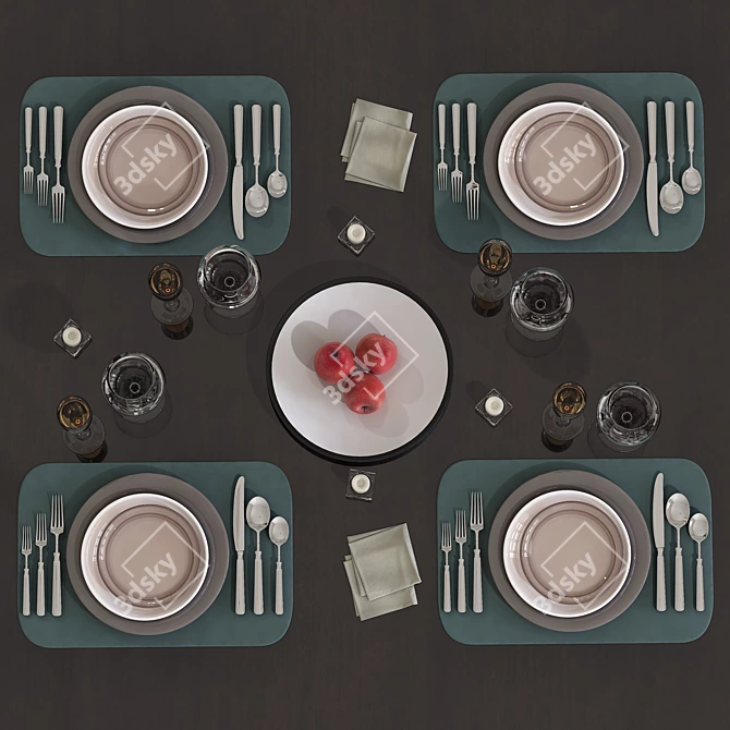 Modern Decor Table Set 3D model image 3