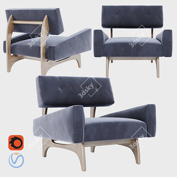 Canadian Lounge Chair: Premium Comfort 3D model image 1