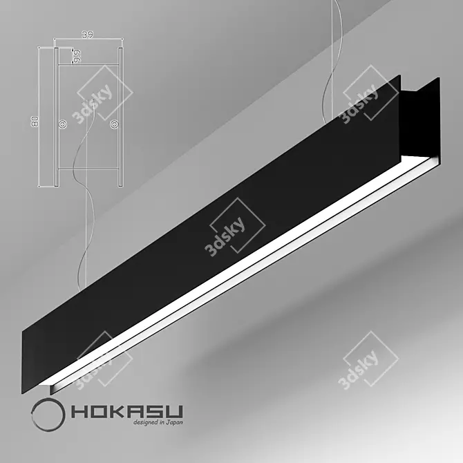 Elegant I-Beam Linear Light 3D model image 1