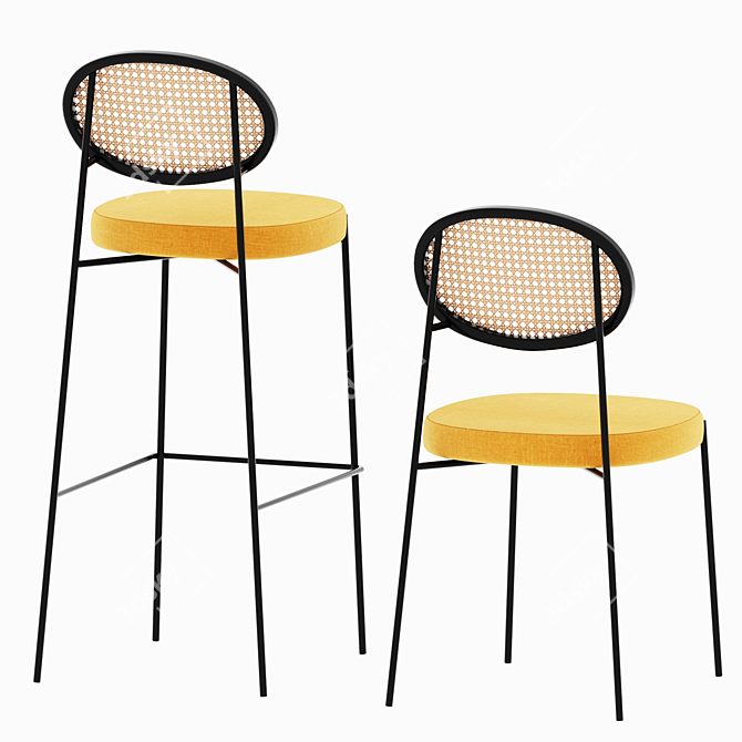 Drift Rattan Chairs: Modern Elegance for any Space 3D model image 2