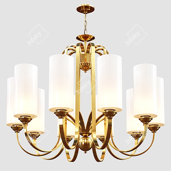 Opulent Opal Vintage Chandelier 3D model image 1