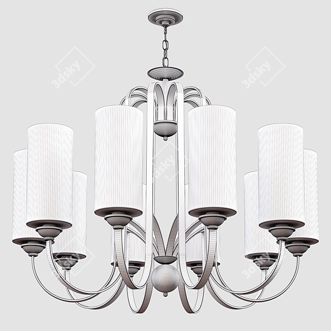 Opulent Opal Vintage Chandelier 3D model image 2