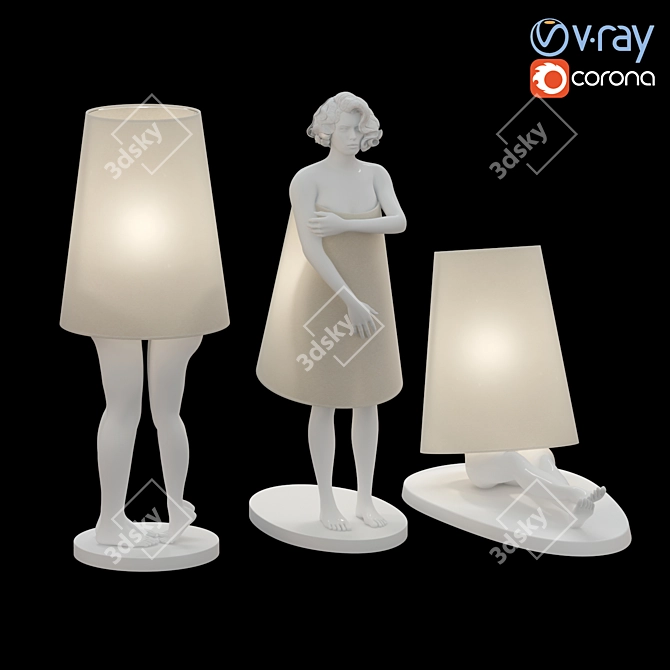 Modern Sculpture Lampshade 3D model image 1