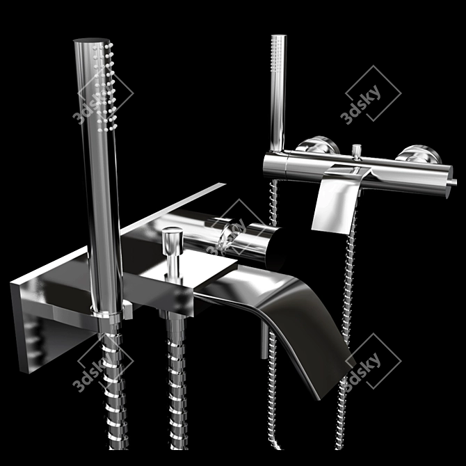 Migliore Tor 9002 Chrome Bath Mixer 3D model image 2