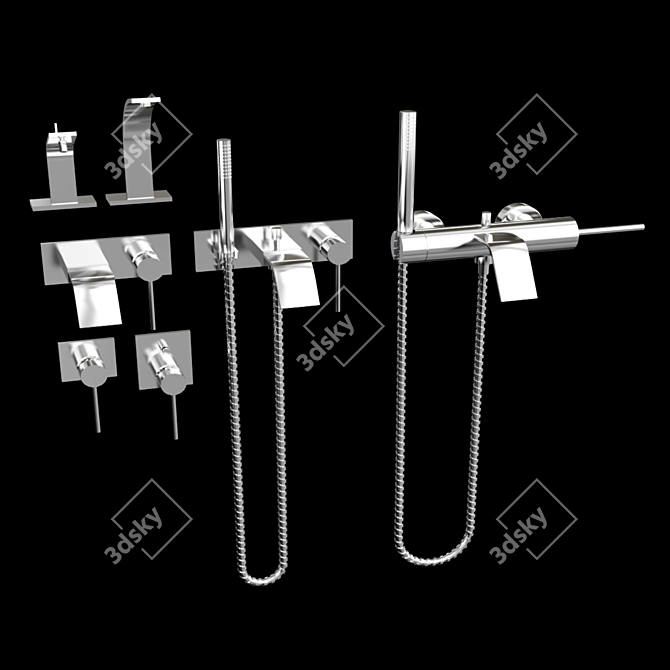 Migliore Tor 9002 Chrome Bath Mixer 3D model image 5