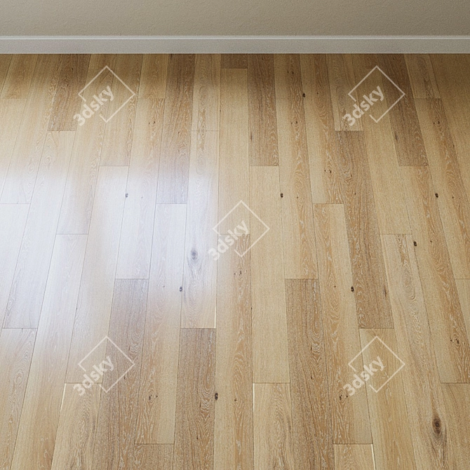 Title: Upofloor Oak Parquet Board - Authentic and Elegant 3D model image 2