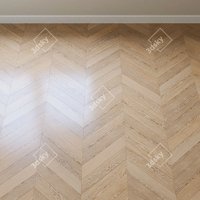 Upofloor Oak Parquet Board: French Fir Tree 3D model image 4