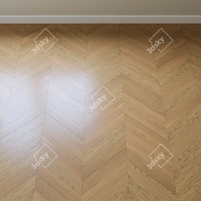 Title: French Oak Parquet Elegance Flooring 3D model image 3