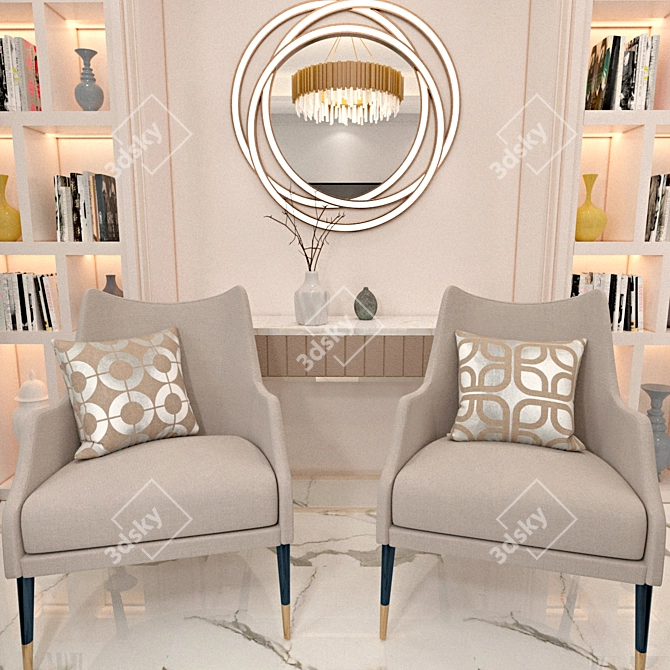 Elegant Sofa Cushions 3D model image 2