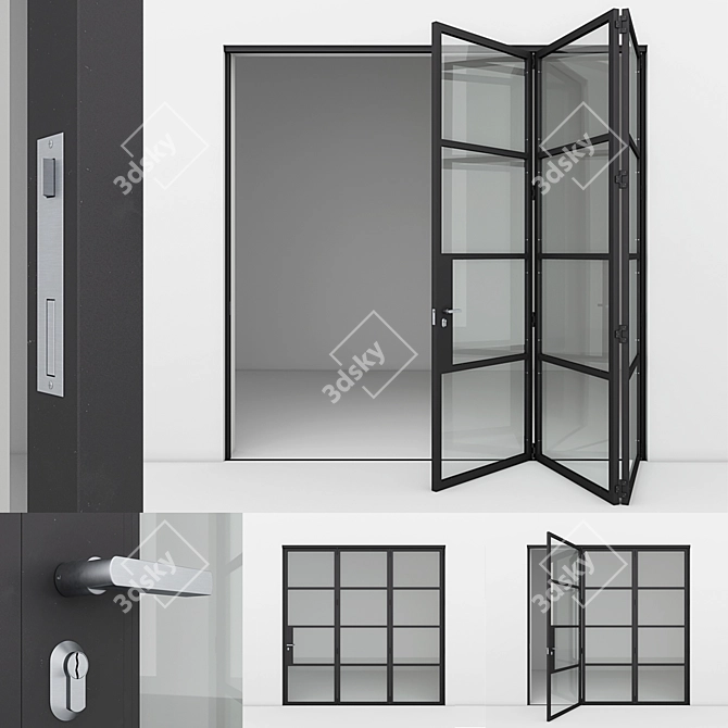  Modern Aluminum Door: Vray & Corona Compatible 3D model image 1