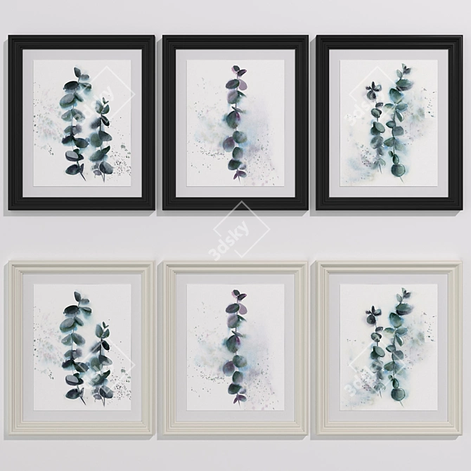 Modern Style Art Collection No.269: Eucalyptus Set 3D model image 1