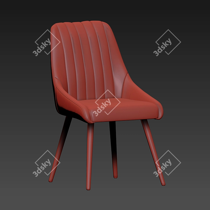 Luxury Velvet Dining Chair 3D model image 3