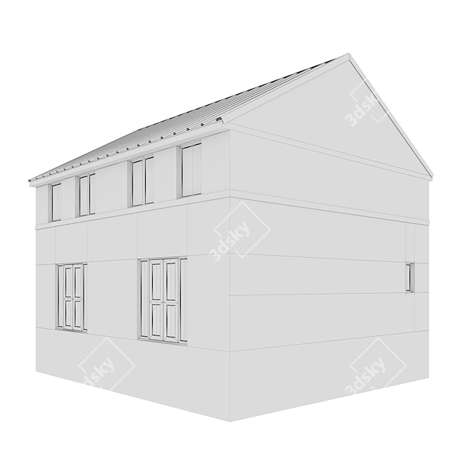 Modern Symmetrical House 3D model image 4