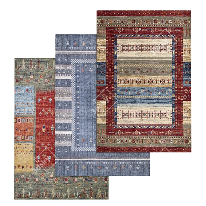 Versatile Carpets Set - High-Quality Textures 3D model image 1