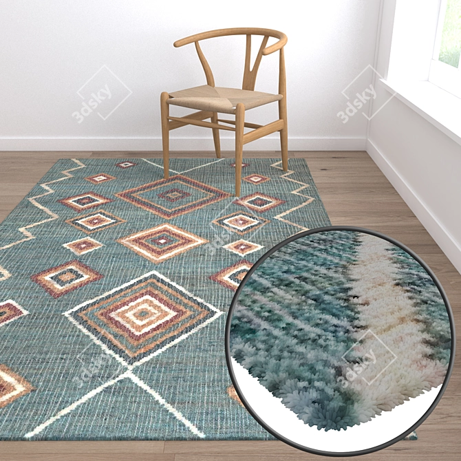 Luxury Rug Set: High-Quality Textures 3D model image 5