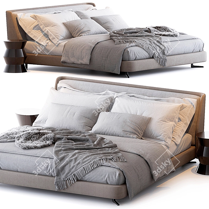 Elegant Spencer Bed by Minotti 3D model image 5