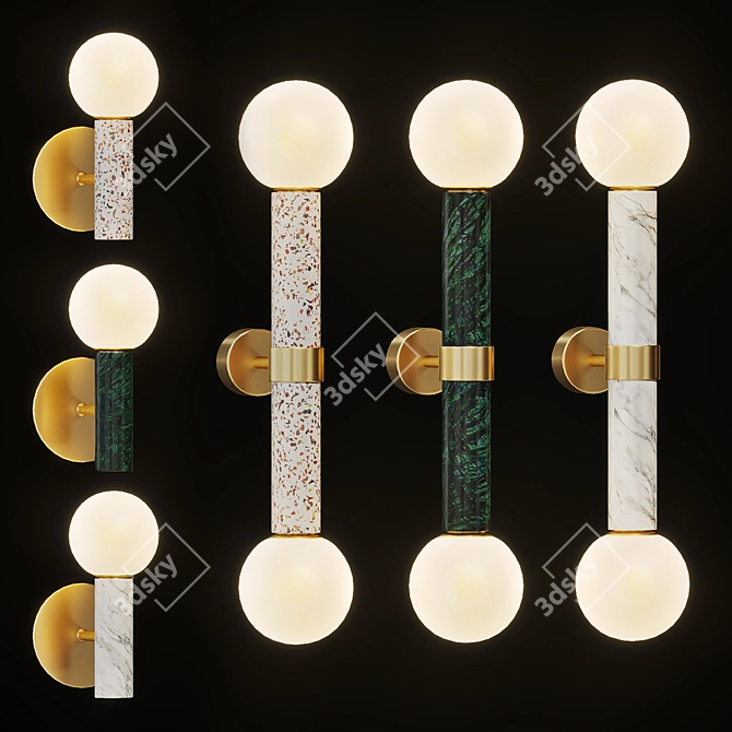 Marble Glow Wall Lamp 3D model image 1